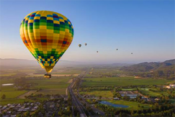 Hot air balloons in Napa Valley
