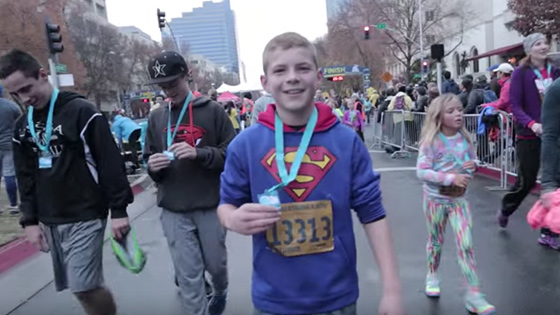 Boy runs MaraFUNrun after brain tumor diagnosis -- UC Davis Children's Hospital