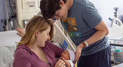 Maternity patient Emily with her daughter Bea