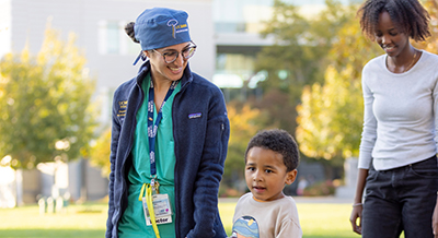 Pediatric neurology patient Savon with neurosurgeon Julia Sharma