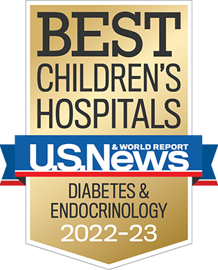 Best Children's Hospital badge for diabetes