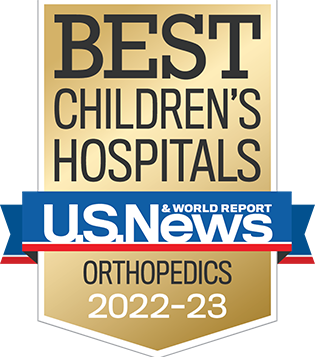 Best Children's Hospital badge for orthopedics