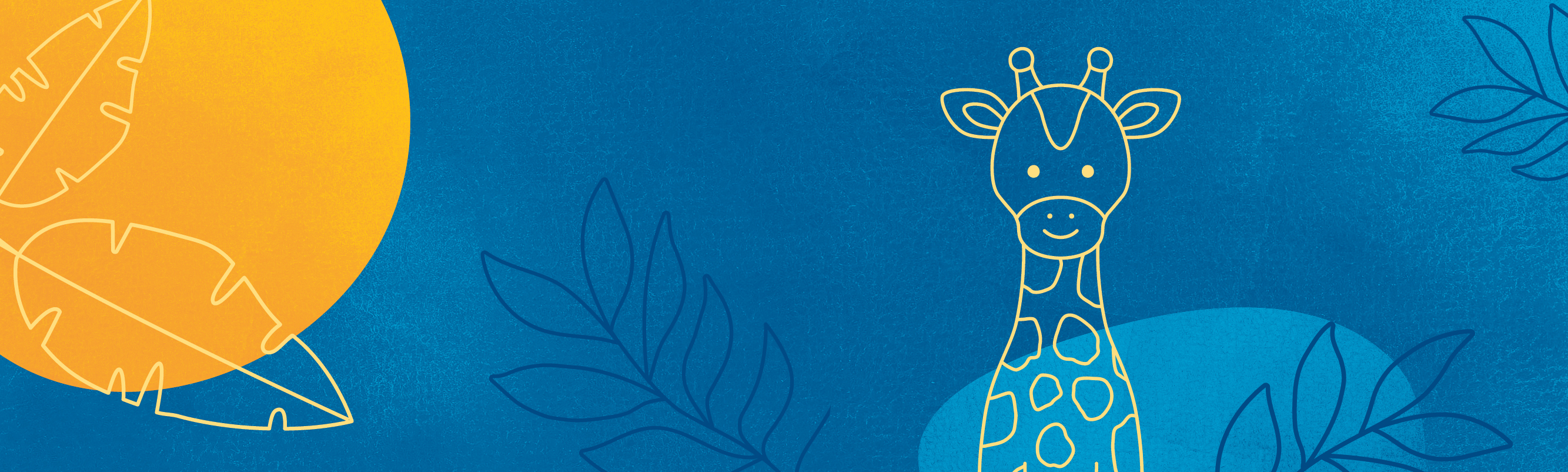 blue background with a giraffe