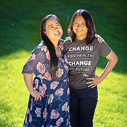 Pediatric surgery patient Annabelle and her mom Ka