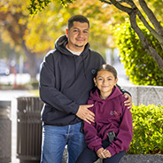 Pediatric diabetes patient Elena and her father Erik