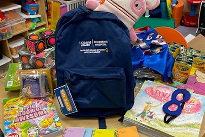 Example of a Sib Sack; backpack with art supplies and other items.