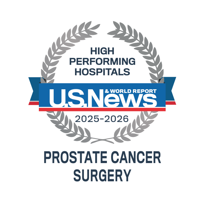 U.S. News badge: High performing in prostate cancer surgery