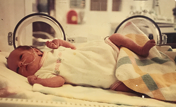 Haley Nagle when she was a NICU baby.