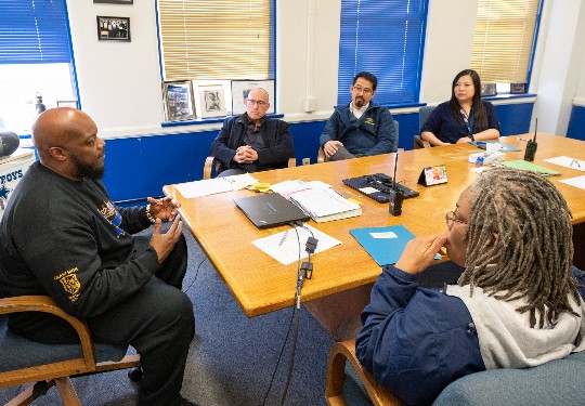 Dr. Hendry Ton and Dr. Lubarsky meet with employees on leadership tour