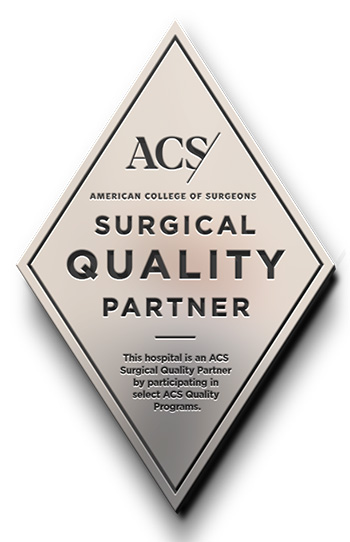 Diamond-shaped logo featuring words including: ACS/American College of Surgeons, Surgical Quality Partner.