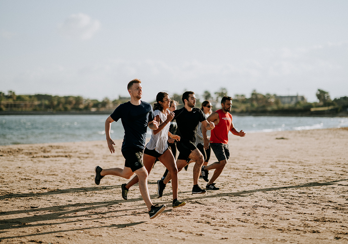 people running outside