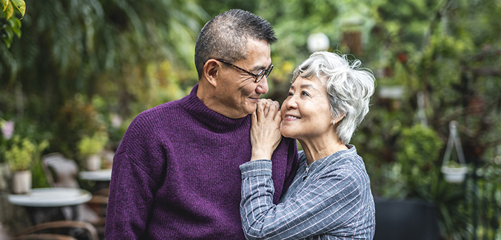 Couple senior outdoors