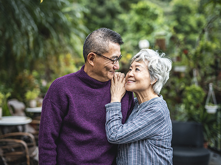 Couple senior outdoors