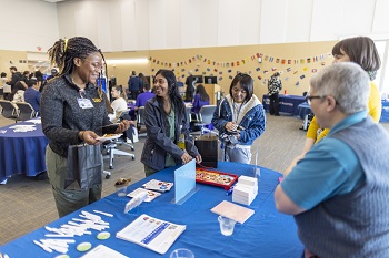 Attendees meet and greet with members from UC Davis Health Employee Resource Groups