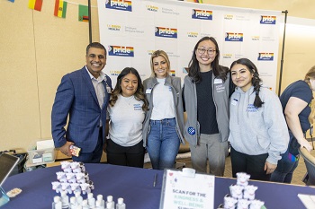 UC Davis Health employees pose for a photo during the opening day resource fair