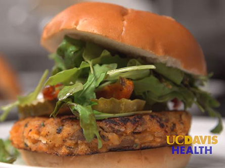 Veggie burger closeup