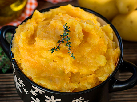 Bowl of mashed sweet potatoes