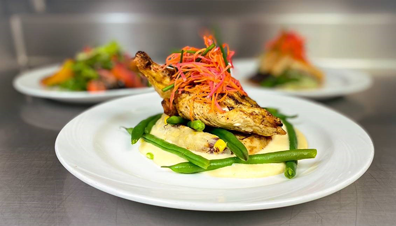 grilled chicken and fondue