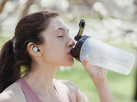woman drinking water