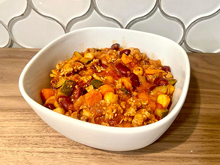 bowl of turkey chili