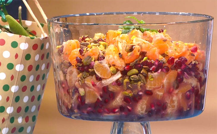 winter fruit salad in a bowl