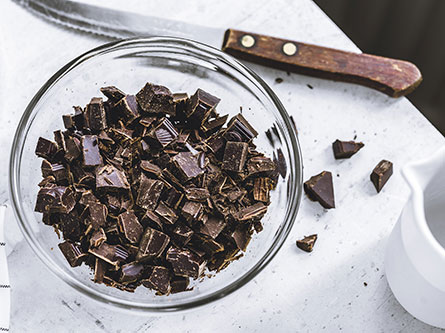 bowl of dark chocolate