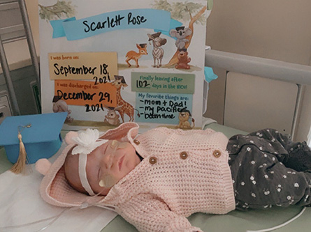 Scarlett graduating from the NICU