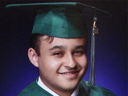 Joshuah-Sanchez in his high school cap and gown