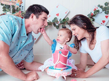 Odette and her family celebrating her birthday