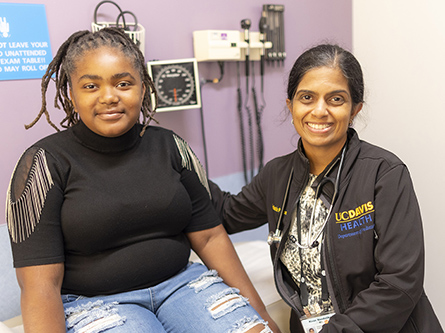 Pediatric pulmonology patient De’Jaye and doctor Nandalike