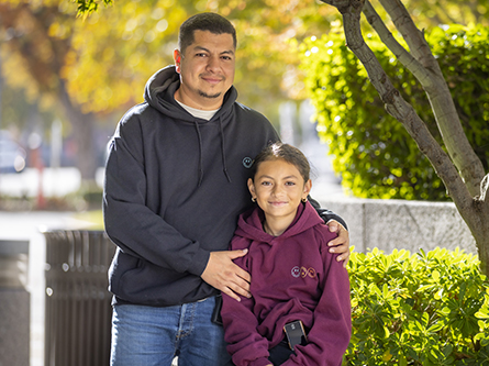 Elena Ramirez and her dad