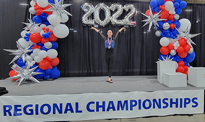 Julia after winning her gymnastics championship