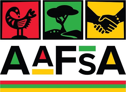graphic for the African American Faculty and Staff Association visually illustrating the encompassing mission to “Serve,” “Grow,” and “Connect.”
