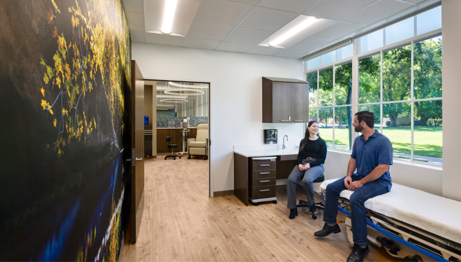 Patient room interior at C Street Infusion Clinic