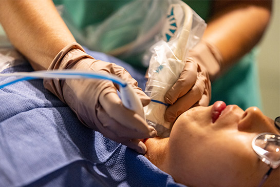 Patient getting procedure