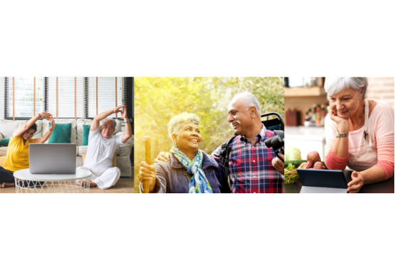 Elderly practicing daily movement