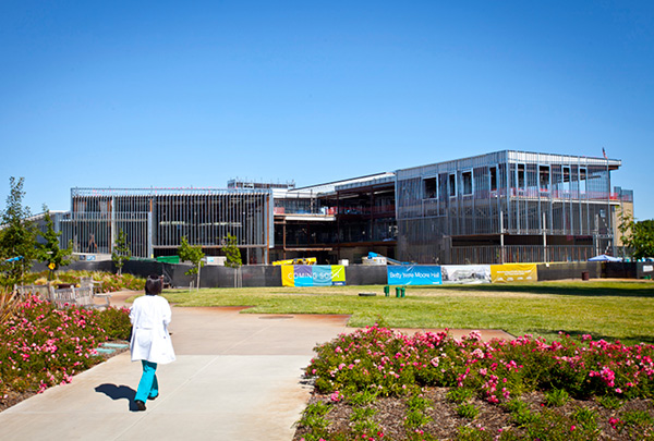 exterior shot of construction on new Betty Irene Moore Hall