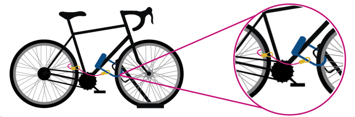 bicycle locked with u-lock and chain around both tires